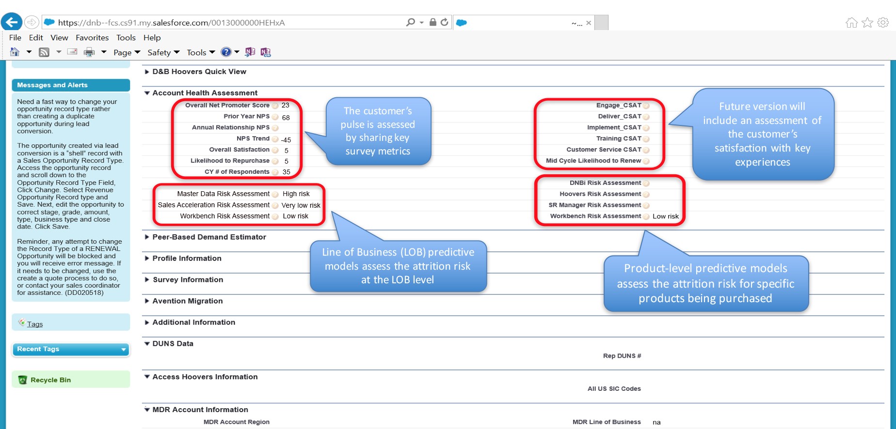 account health assessment screenshot